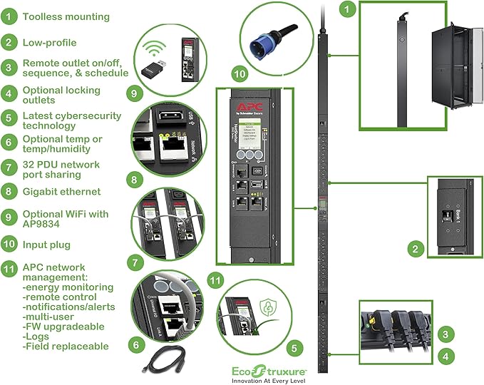 APC Rack PDU 9000 Switched ZeroU 32A 230V C1 APC Rack PDU 9000 Switched ZeroU 32A 230V C1